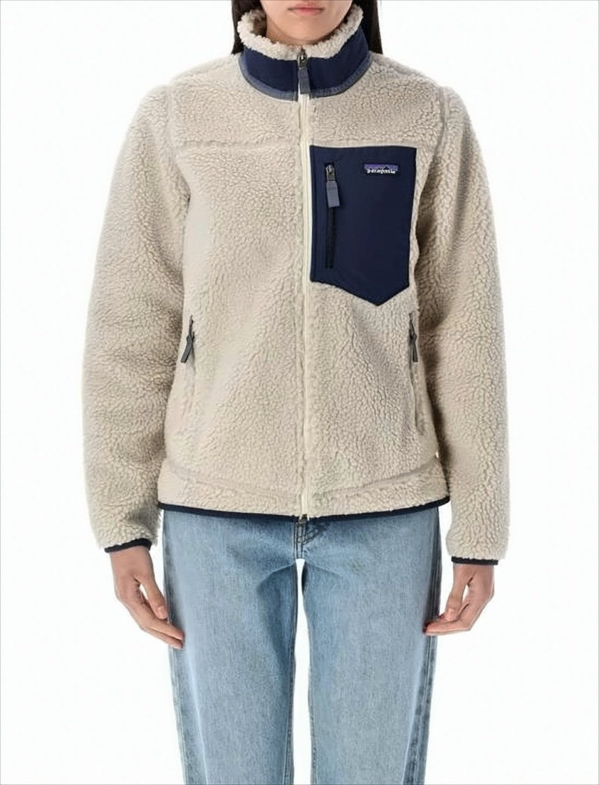 Patagonia Textured Fleece Jacket With High Collar
