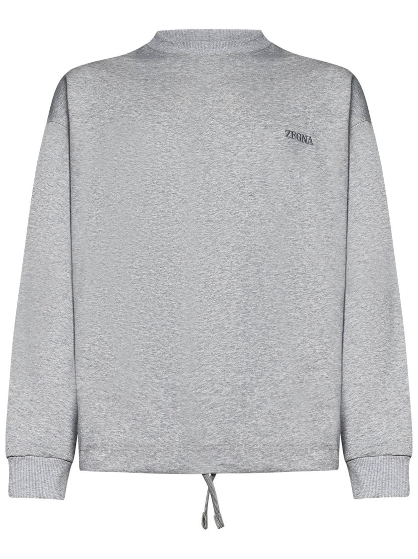 Zegna Crewneck Sweatshirt With Embroidered Logo