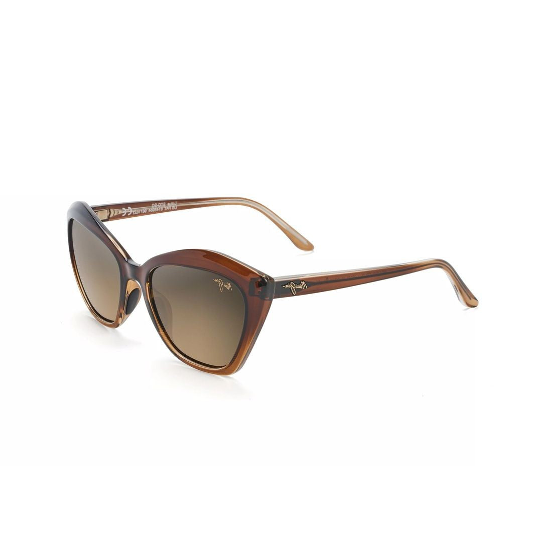Maui Jim Lotus Gradient Brown Cat-Eye Sunglasses With Slender Arms