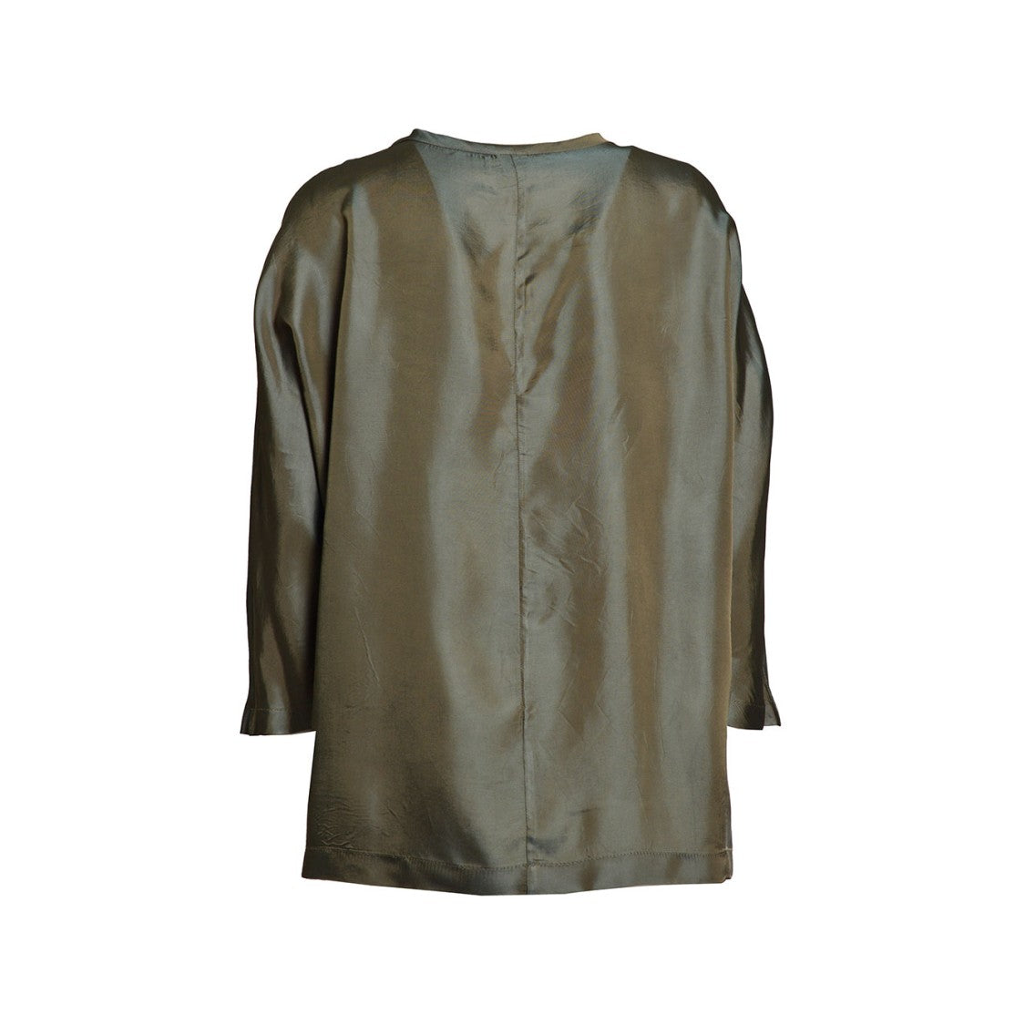 Aspesi Military Green Viscose Twill Blouse