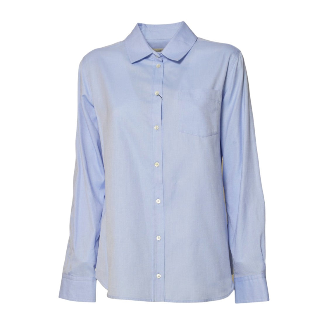 Max Mara Long-Sleeve Classic Shirt In Clear Blue Cotton