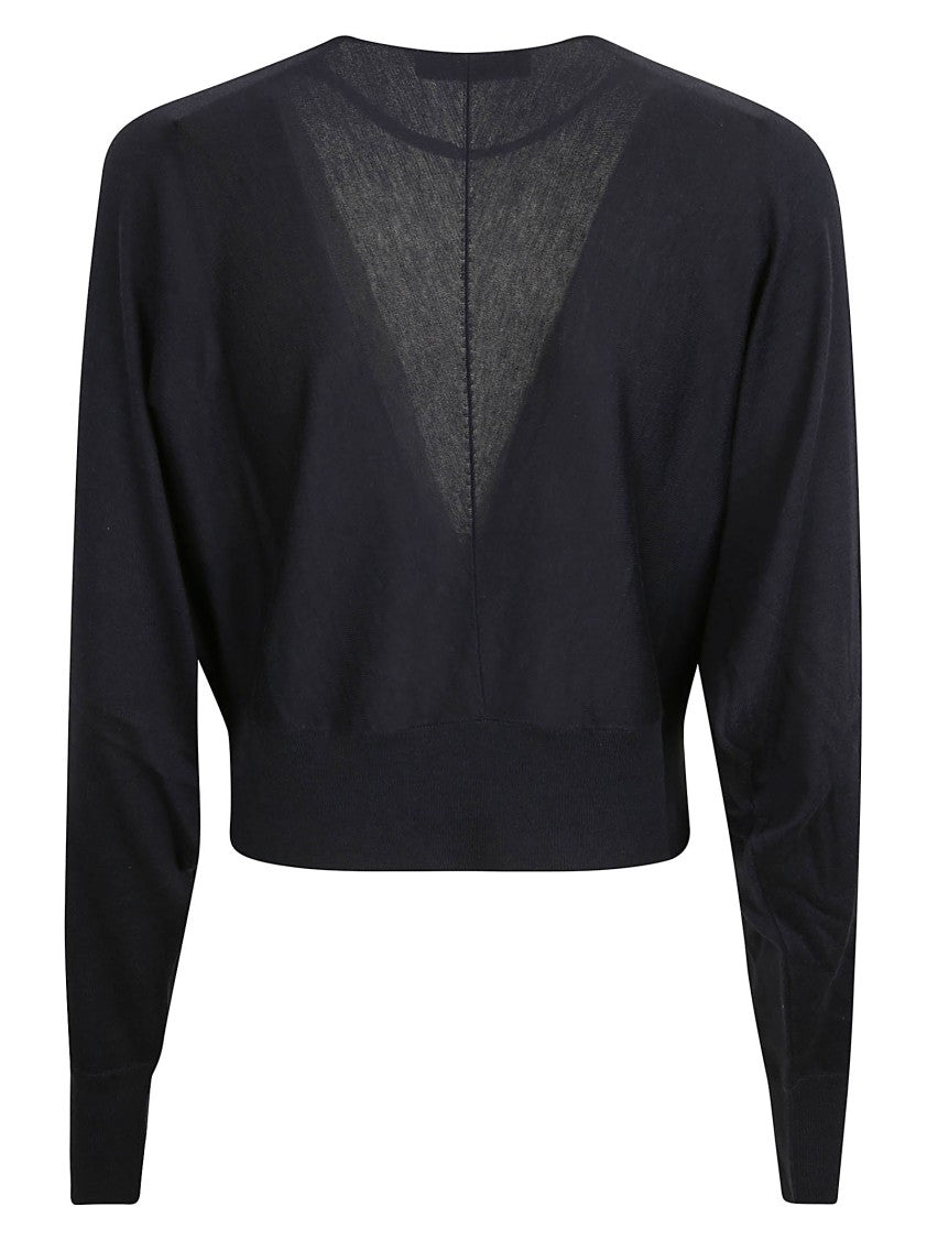 Fabiana Filippi Cropped Sweater With Deep V-Neckline
