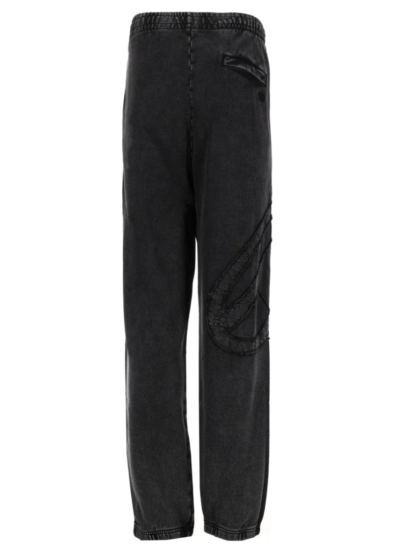 Diesel Washed Black P-Marky-Den Textured Patch Sweatpants