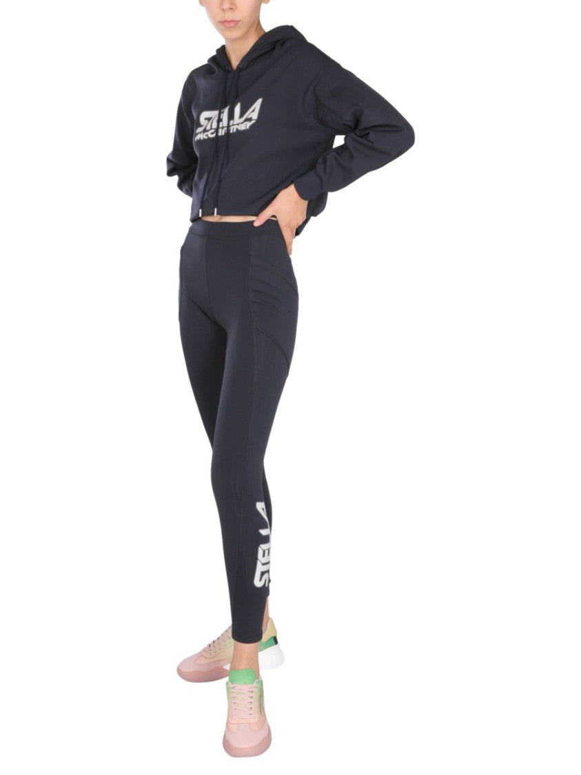 Stella Mccartney Cropped Scuba Sweatshirt With Bold Logo