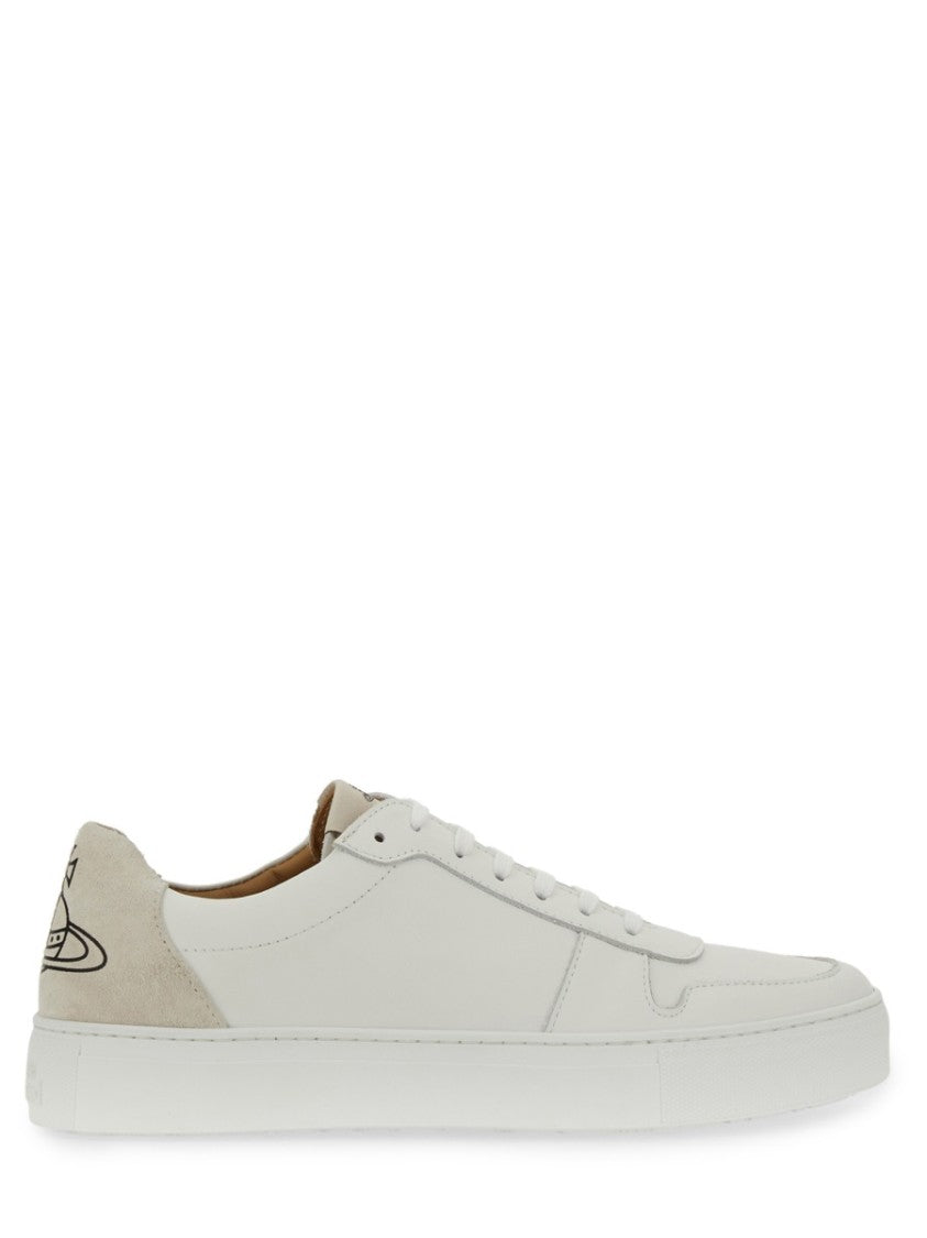 Vivienne Westwood White Leather Sneakers With Embossed Logo