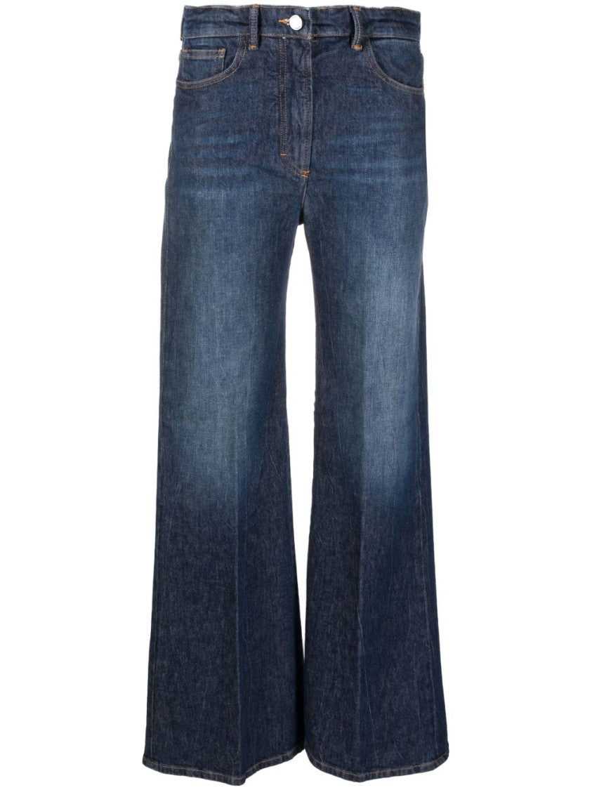 Seventy Indigo Blue Stonewashed High-Waisted Jeans