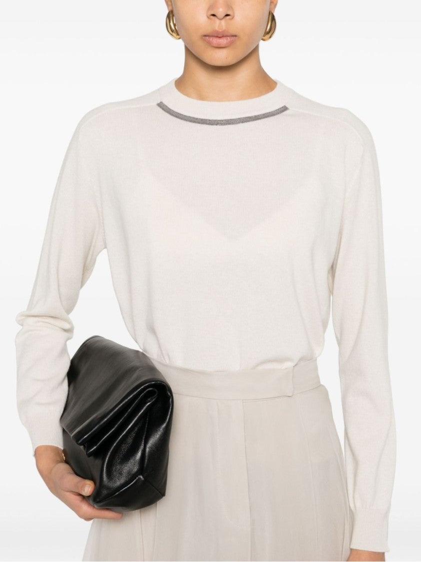 Brunello Cucinelli Crew Neck Long Sleeve Knit Sweater