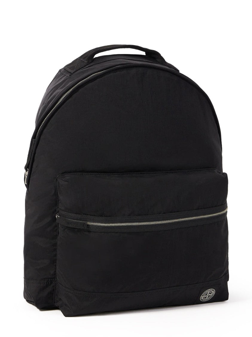 Stone Island Rounded Top Black Backpack