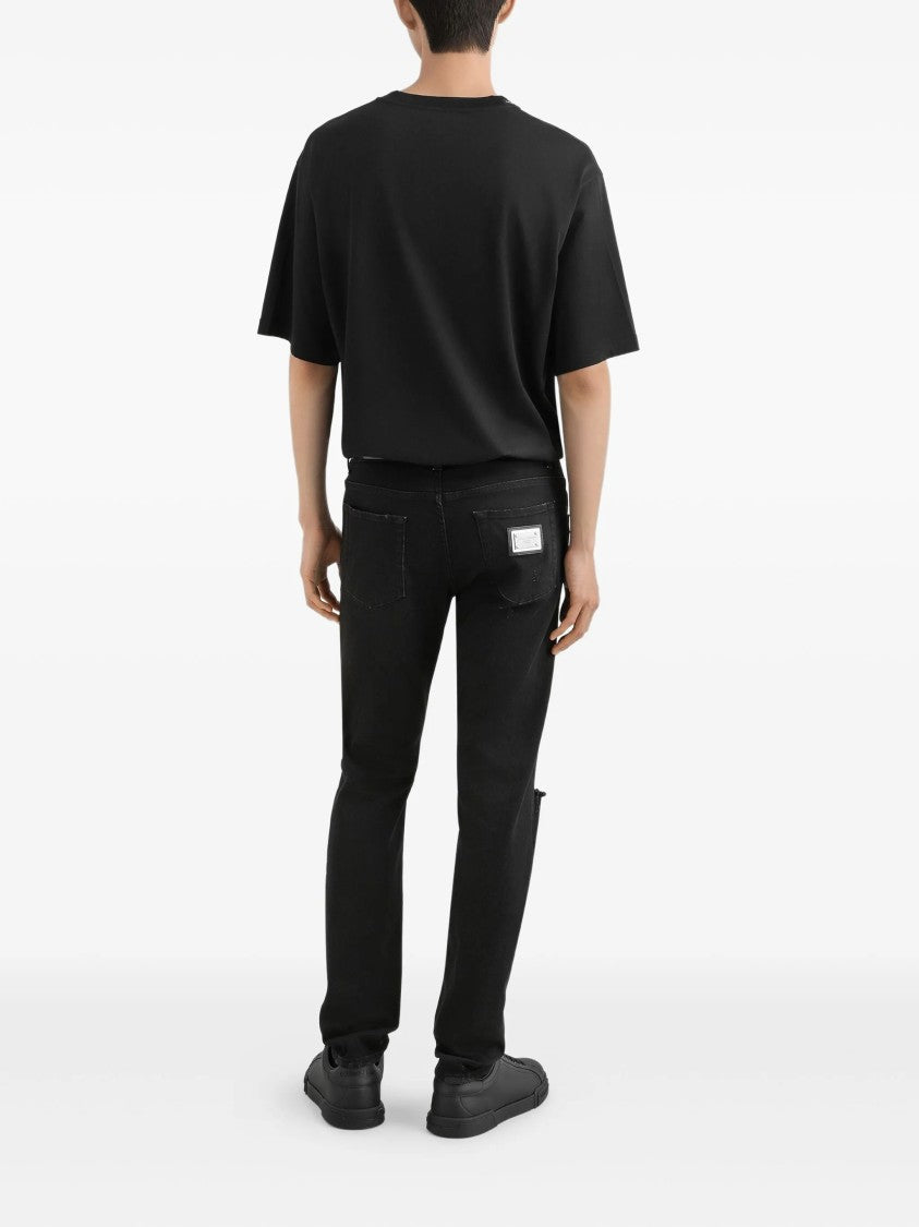 Dolce & Gabbana Black Classic Crew Neck Logo T-Shirt