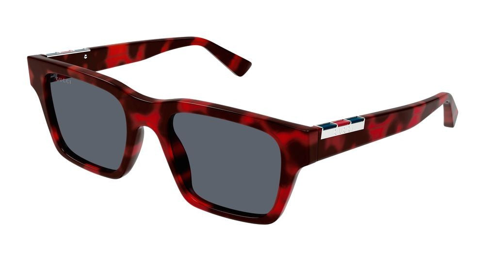 Gucci Havana Dark Grey Lenses Square Sunglasses