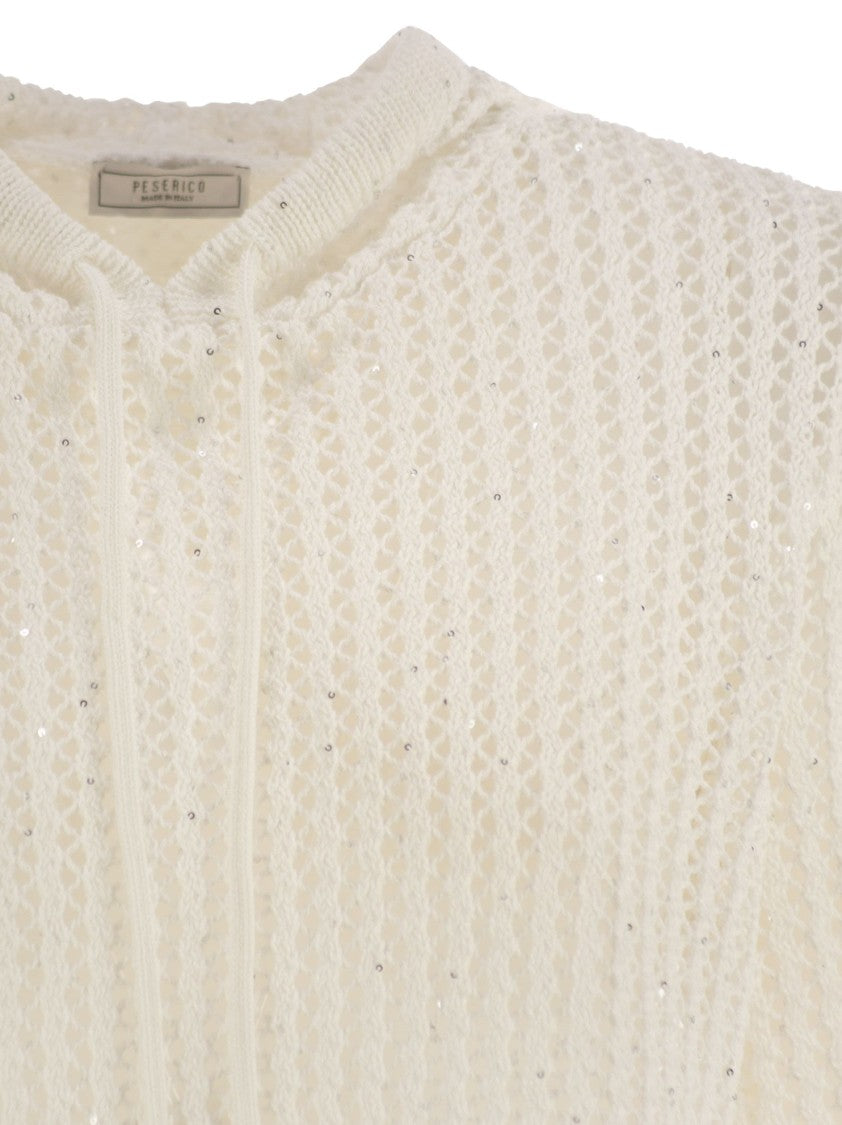 Peserico Pure Cotton Cordonet Jumper With Sequins