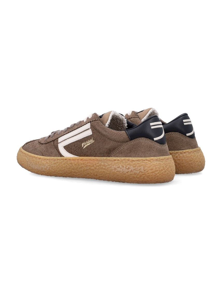 Puraai Vintage Contrast Leather Suede Sneakers