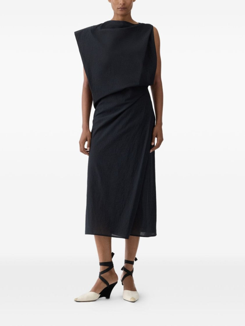 Jacquemus Asymmetrical Draped Midi Dress