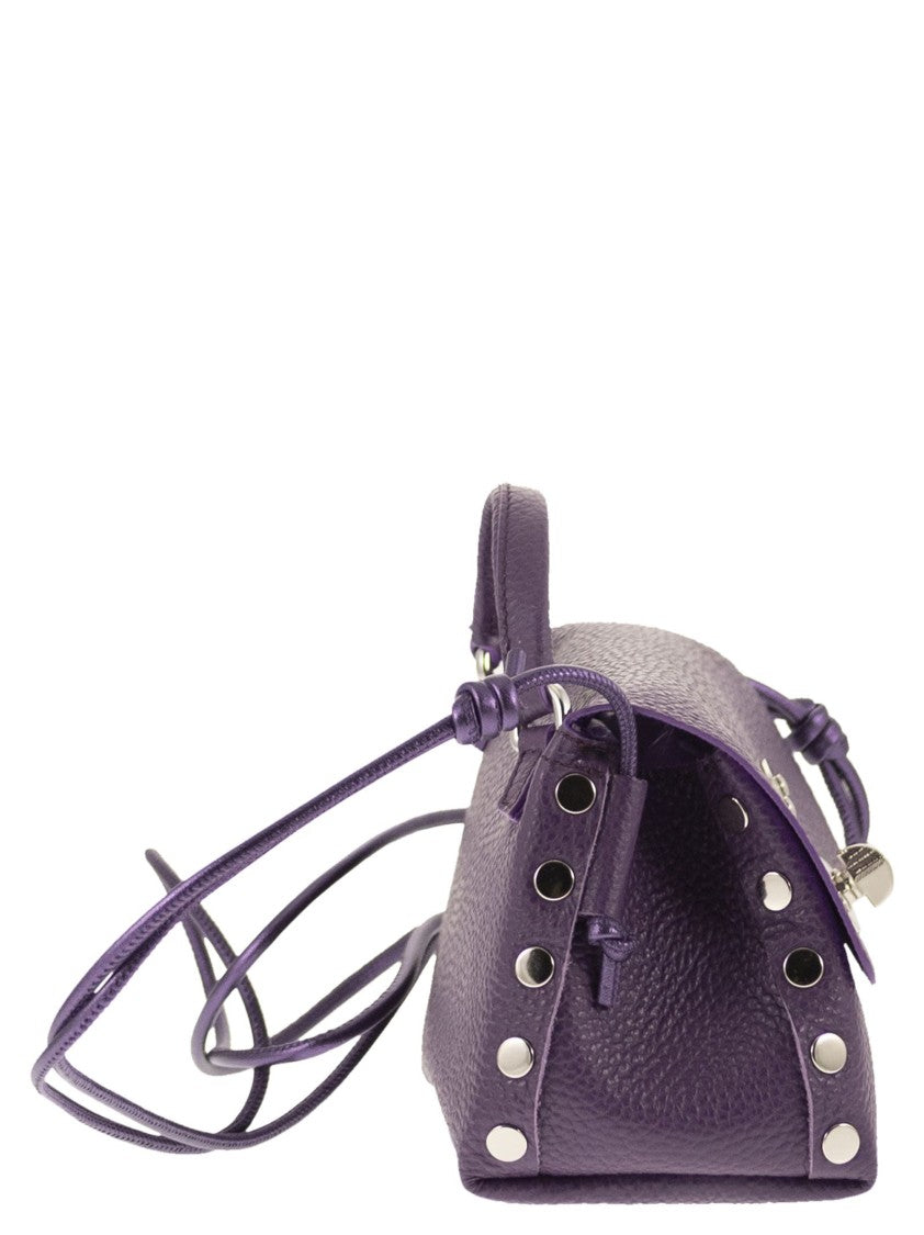 Zanellato Structured Grained Calfskin Shoulder Bag With Double Clasp