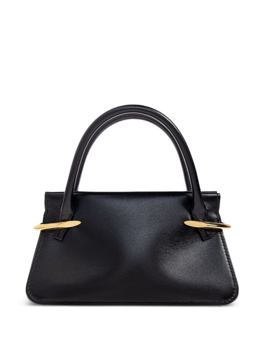 Givenchy Black Structured Trapezoidal Gold Accents Bag