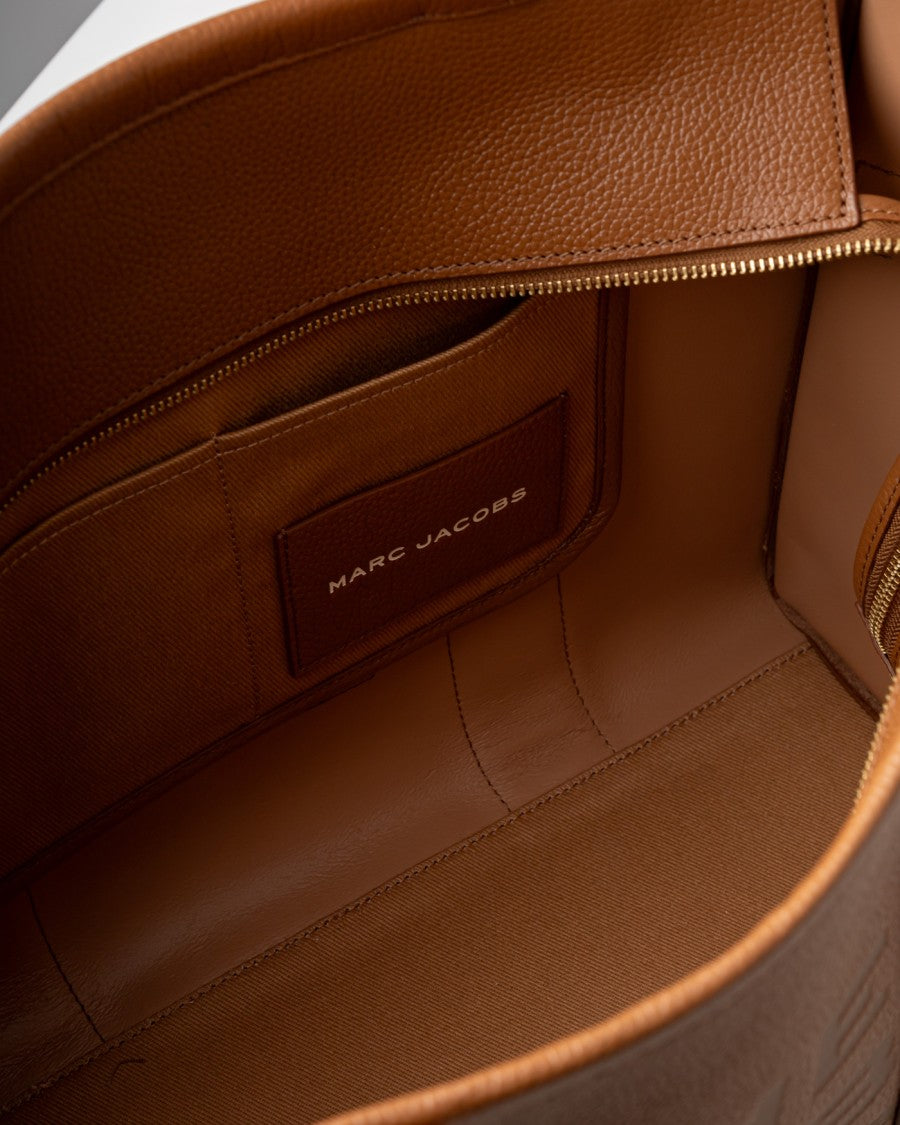 Marc Jacobs Grained Leather Large Shopper Bag With Embossed Logo