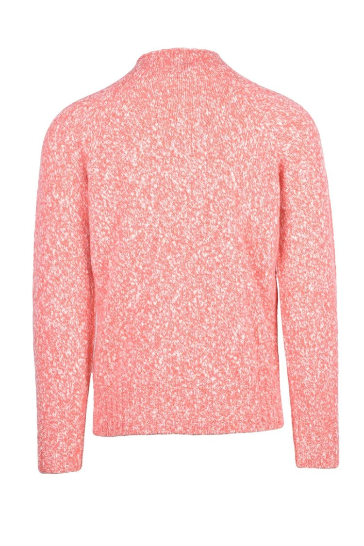 Drumohr Volcano Neck Sweater - White/Red