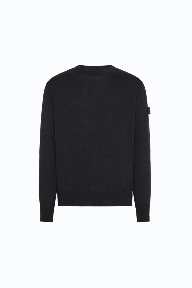 Peuterey Black Crew-Neck Cotton-Blend Sweater