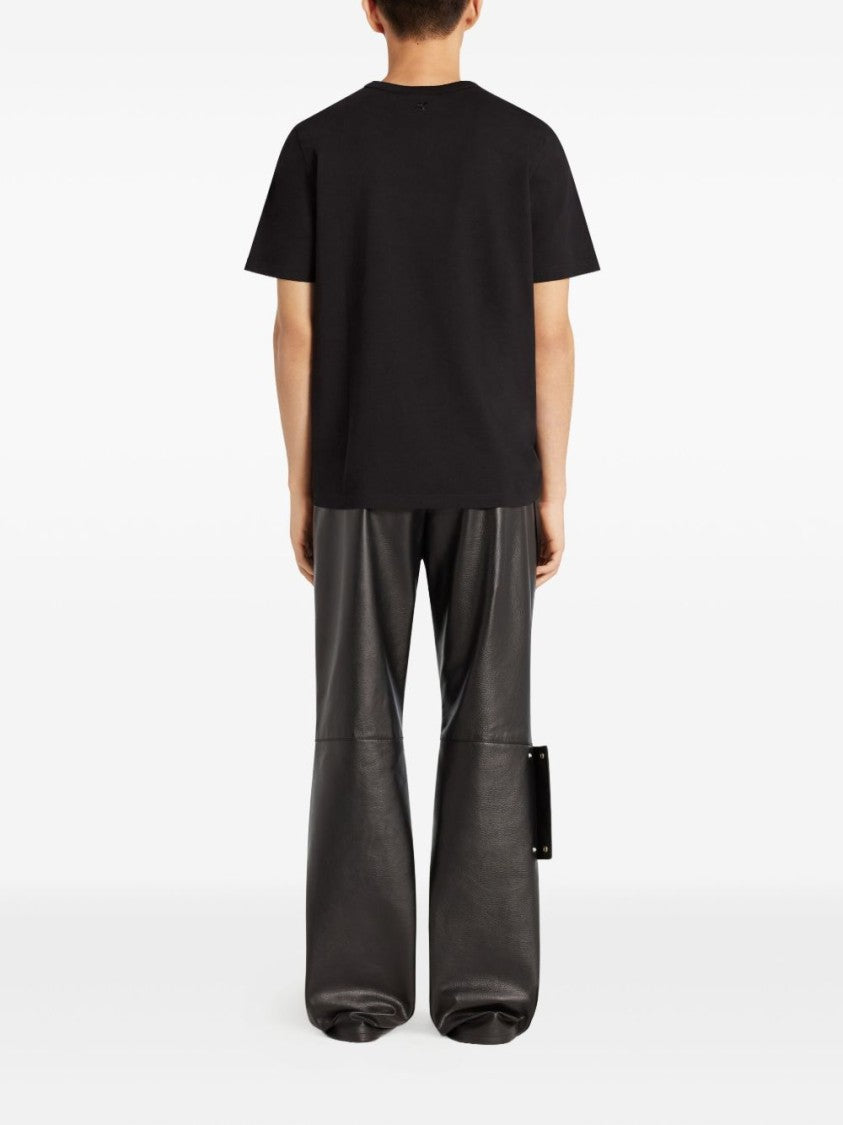 Courrèges Black Logo Patch Crew Neck T-Shirt