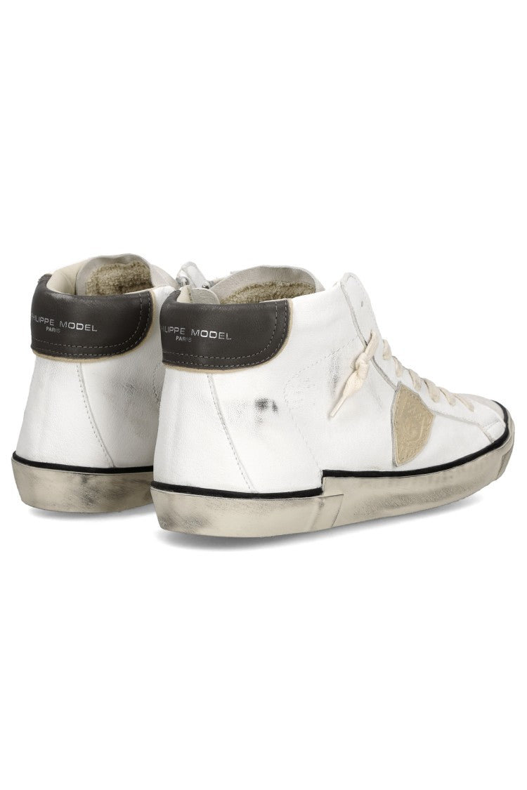 Philippe Model Mid Leather And Suede Sneakers