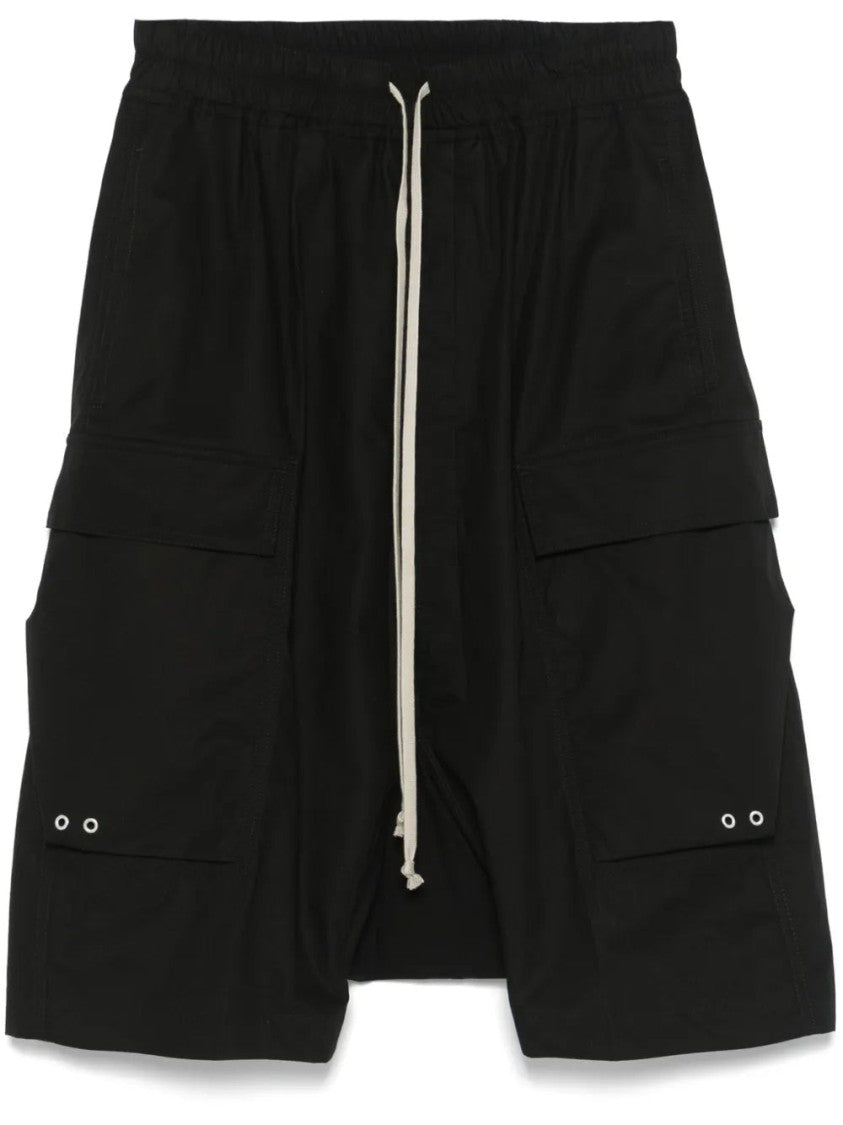 Rick Owens Relaxed Fit Cargo Shorts With Drawstring Waist