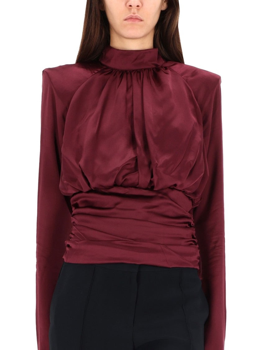 Rotate Birger Christensen Bordeaux Long-Sleeved Top