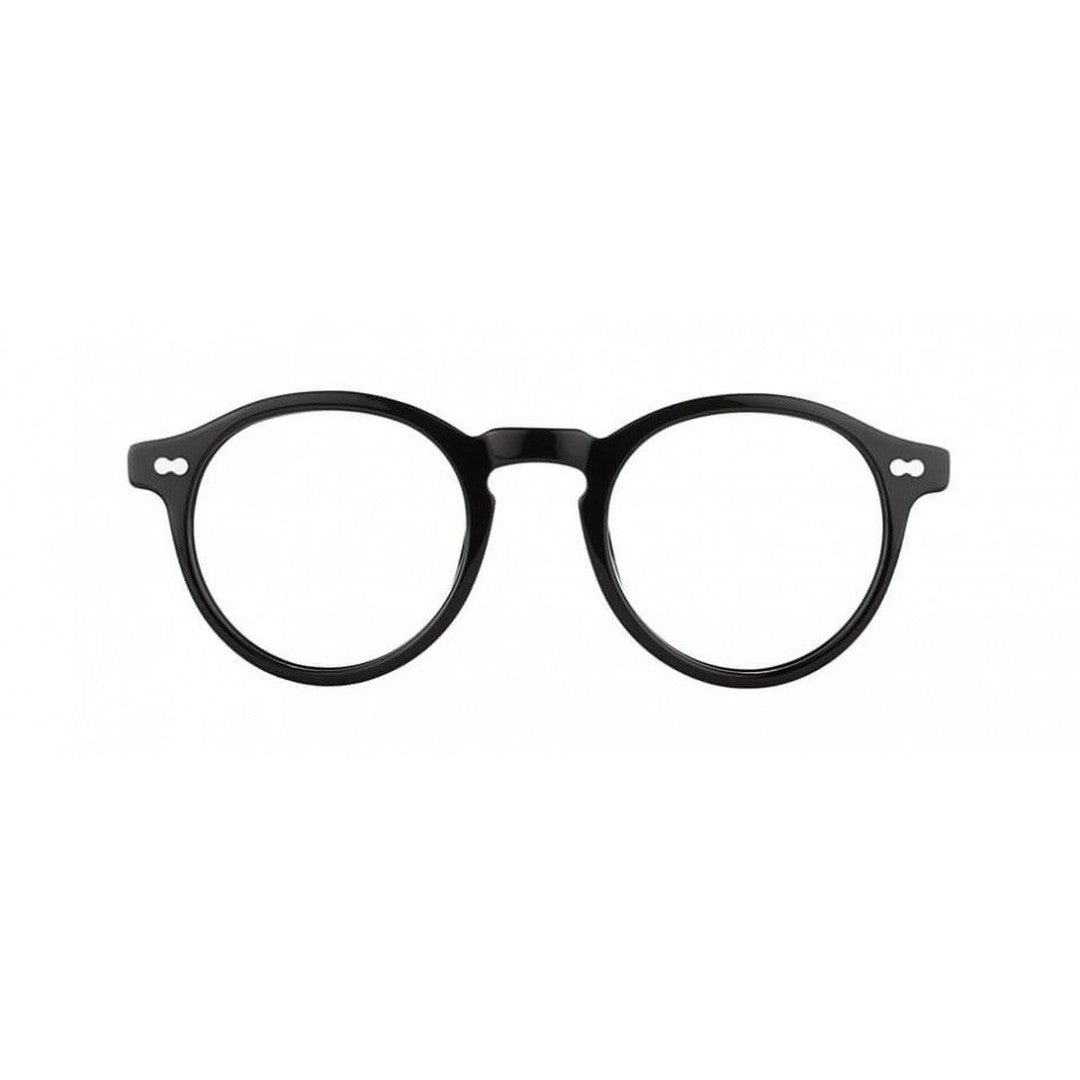 Moscot Or-Mil-O Miltzen Round Frame Glossy Black Acetate Sunglasses