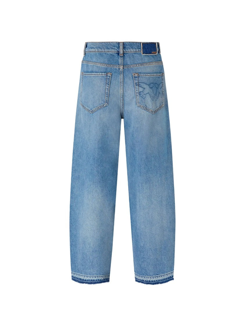 Pinko Light Blue Estelle Egg Wide-Leg Jeans
