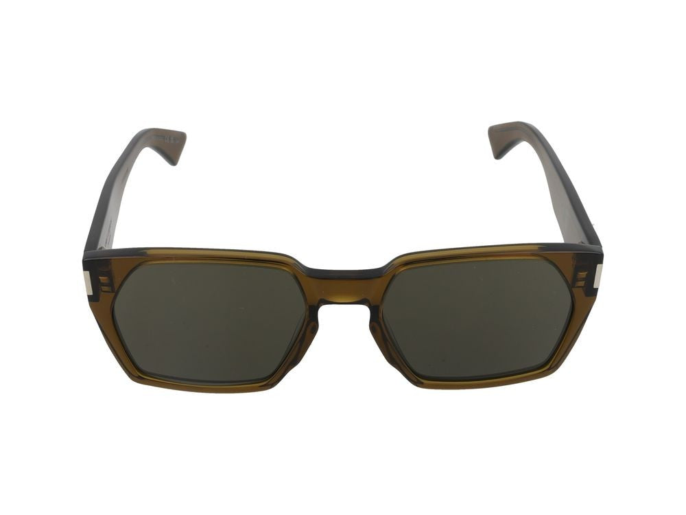Saint Laurent Oversized Translucent Brown Square Frame Sunglasses