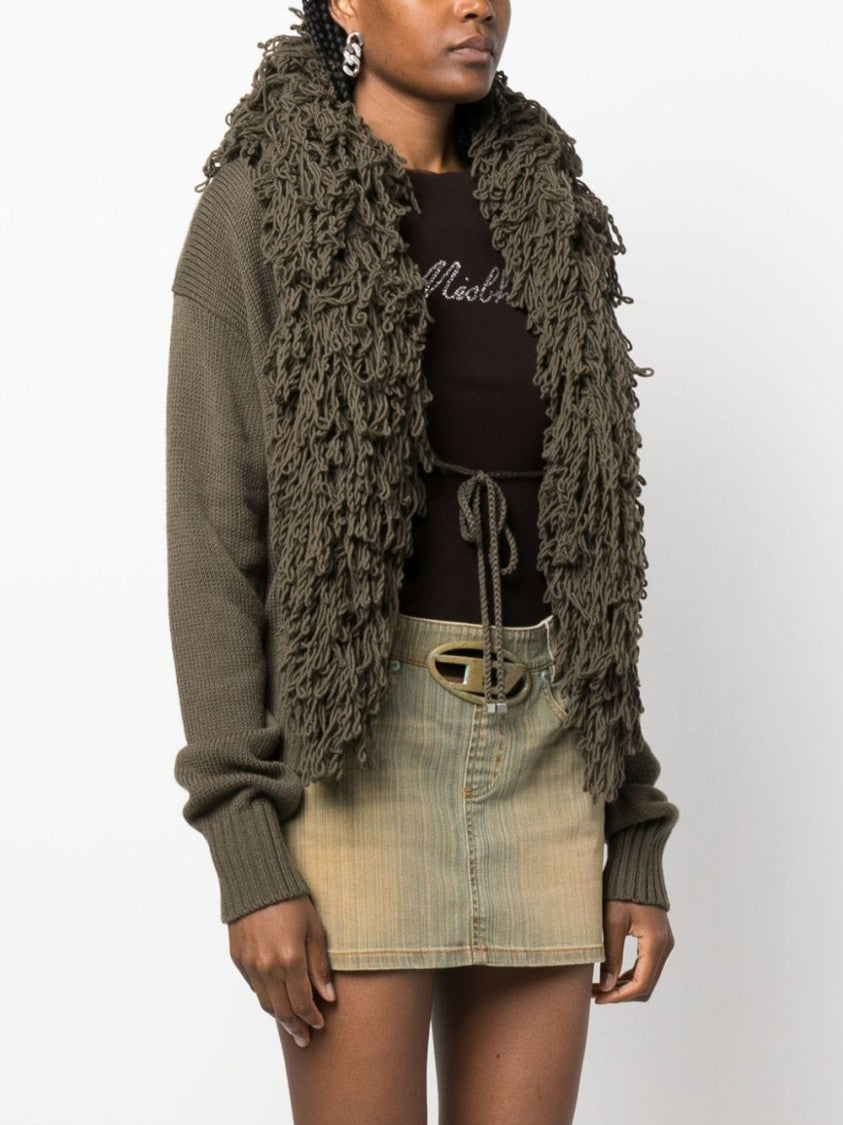 Blumarine Fringed Wool Cardigan