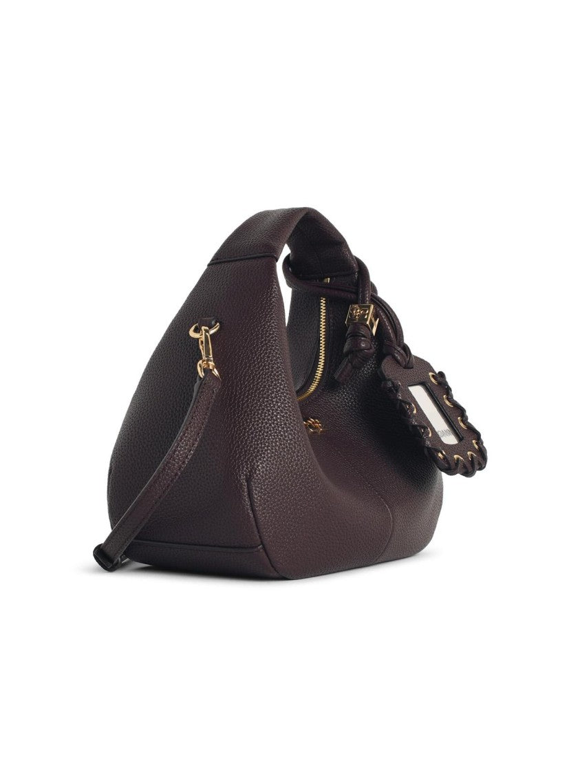 Ganni Brown Eco Leather Mini Hobo Bag