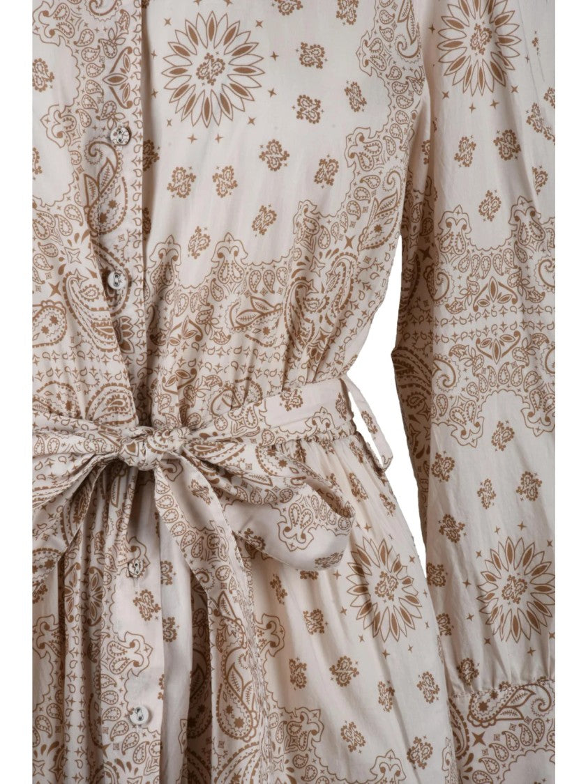 Mc2 Saint Barth Beige Cotton Shirt Dress