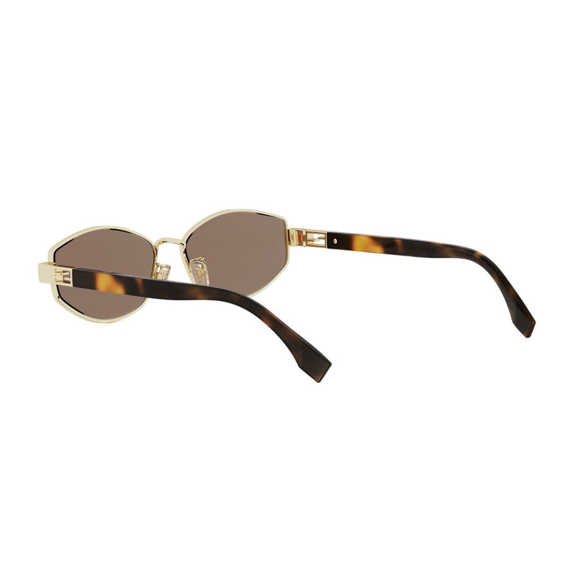 Fendi Gold Baguette Metal Geometric Sunglasses