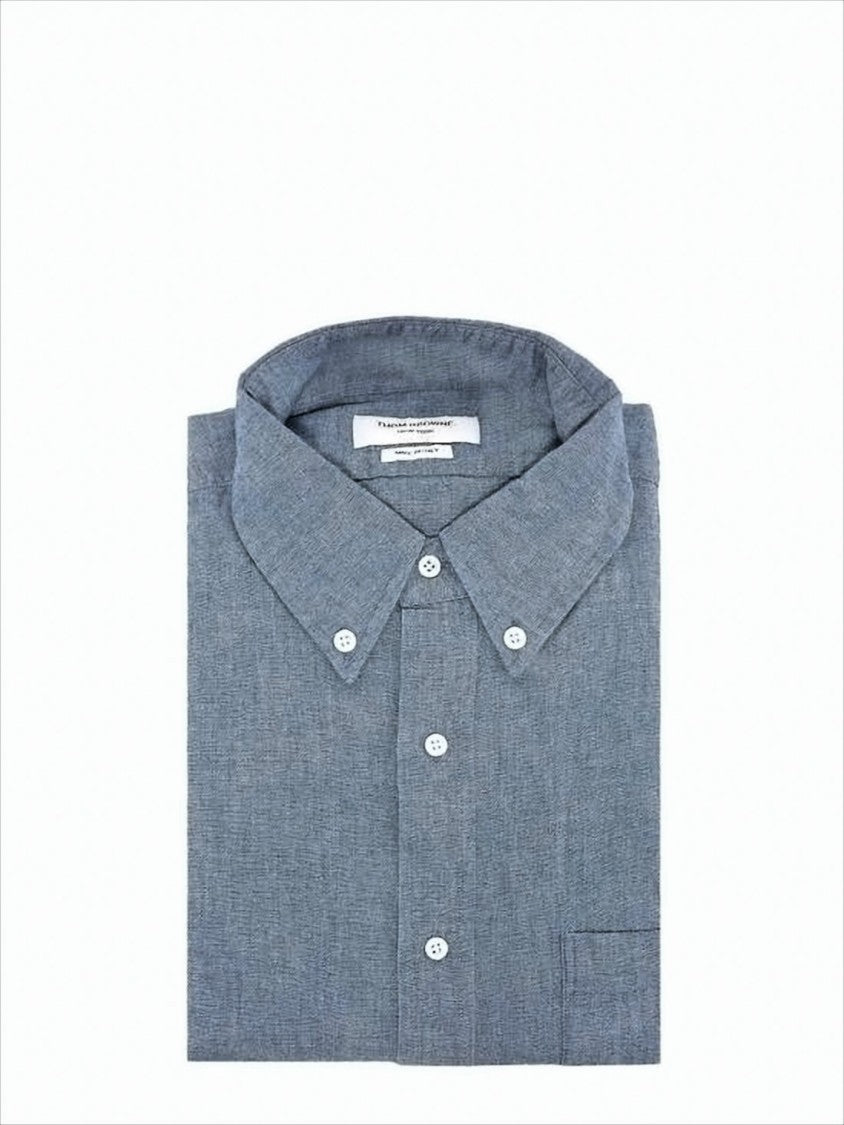 Thom Browne Classic Button-Down Long Sleeve Shirt With Distinctive Stripe