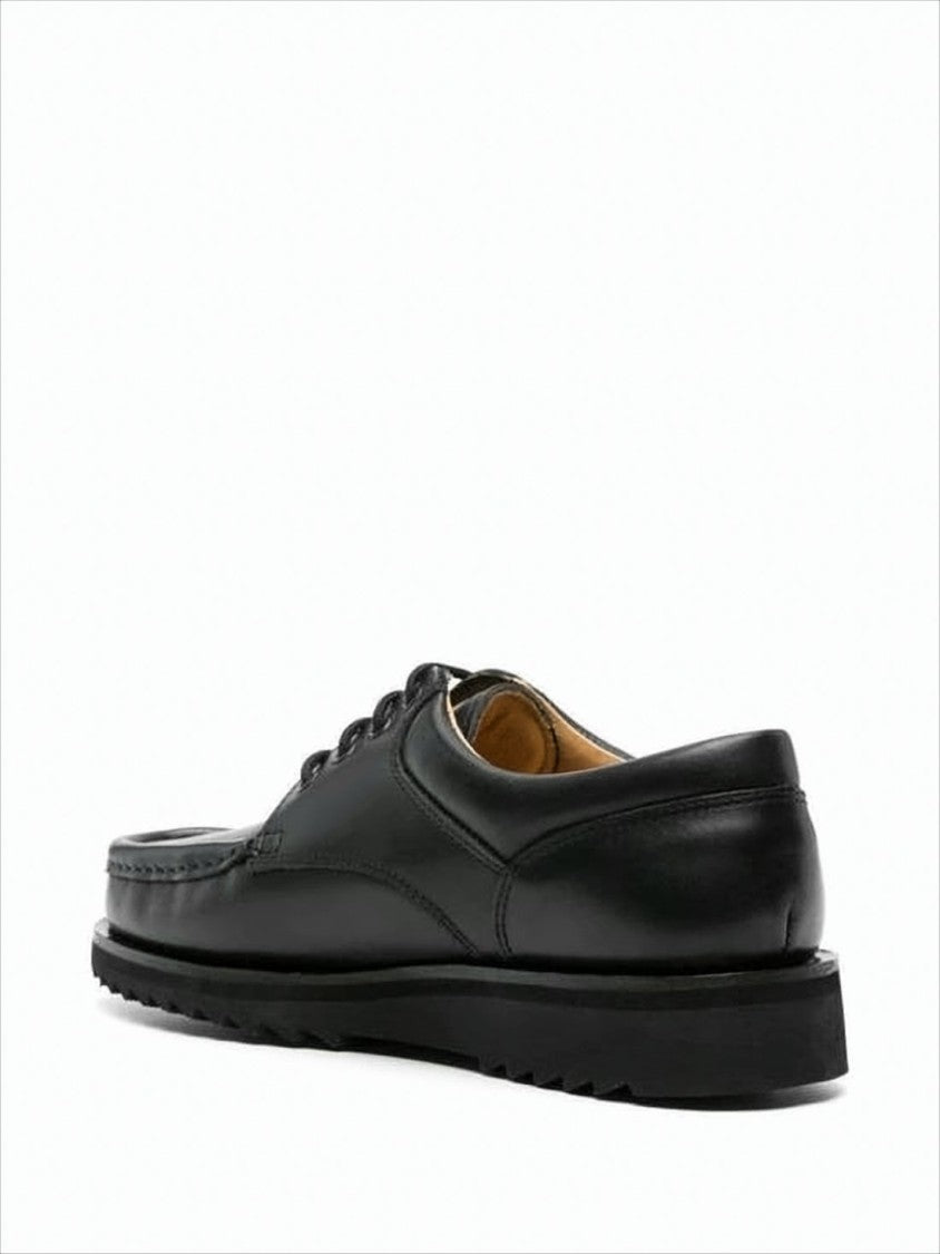 Paraboot Moc Toe Black Leather Dress Shoes