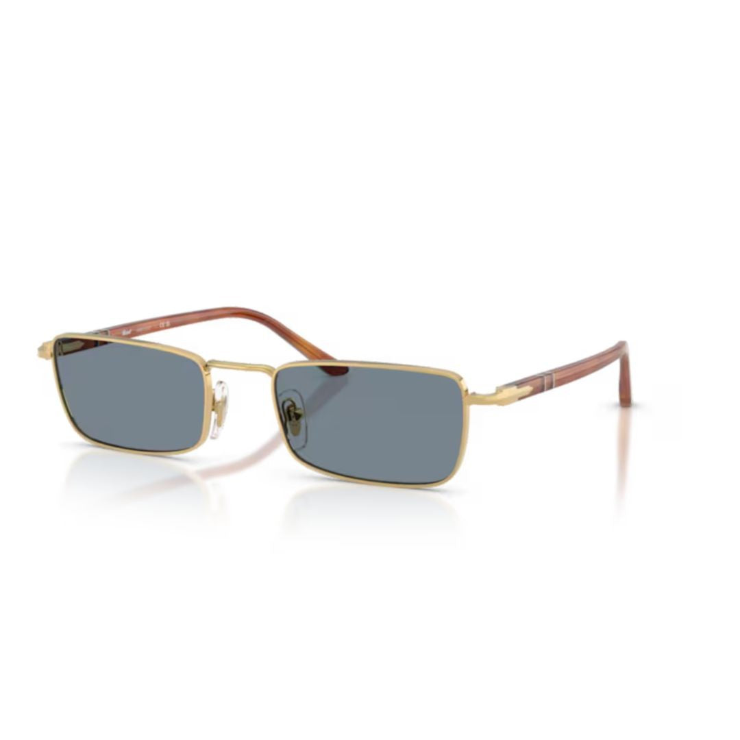 Persol 0Po1025s Rectangular Metal Sunglasses With Tortoiseshell Accents