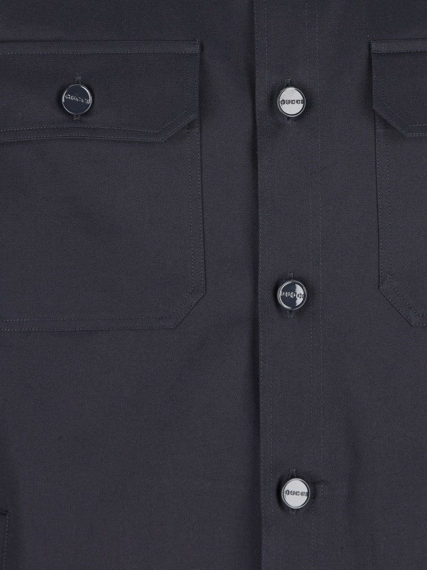 Gucci Structured Collar Button-Down Shirt With Chest Pockets