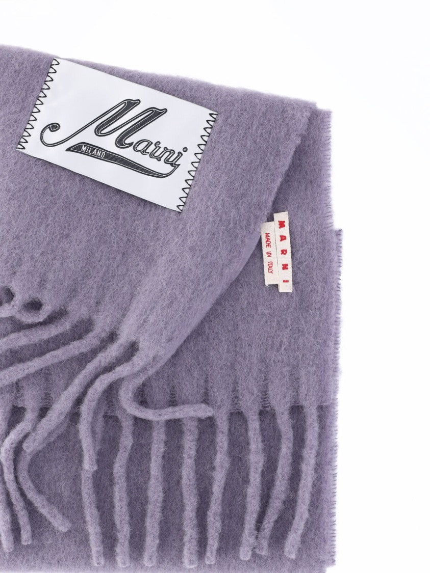 Marni Viola Alpaca Blend Fringed Scarf