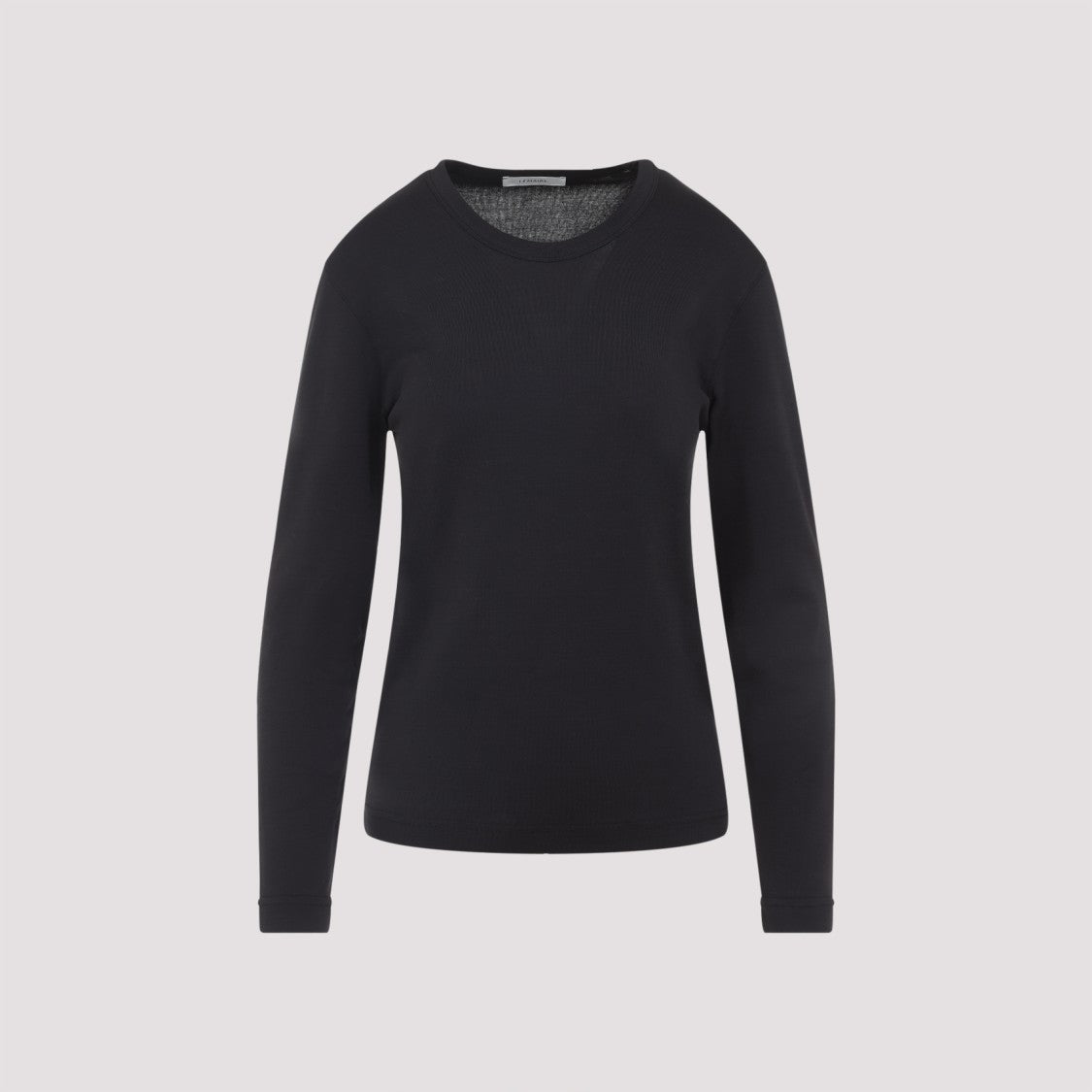 Lemaire Rib Long Sleeve Black Cotton T-Shirt