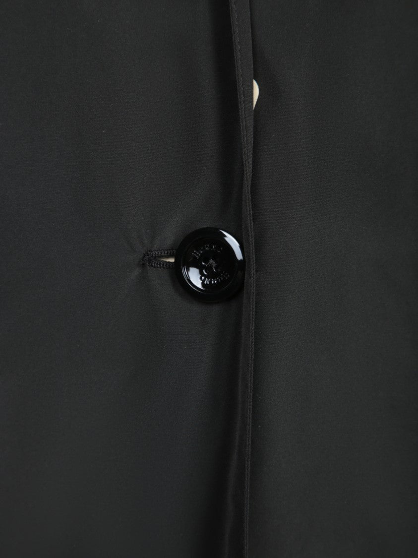 Herno Refined Black Duster Coat With Classic Collar