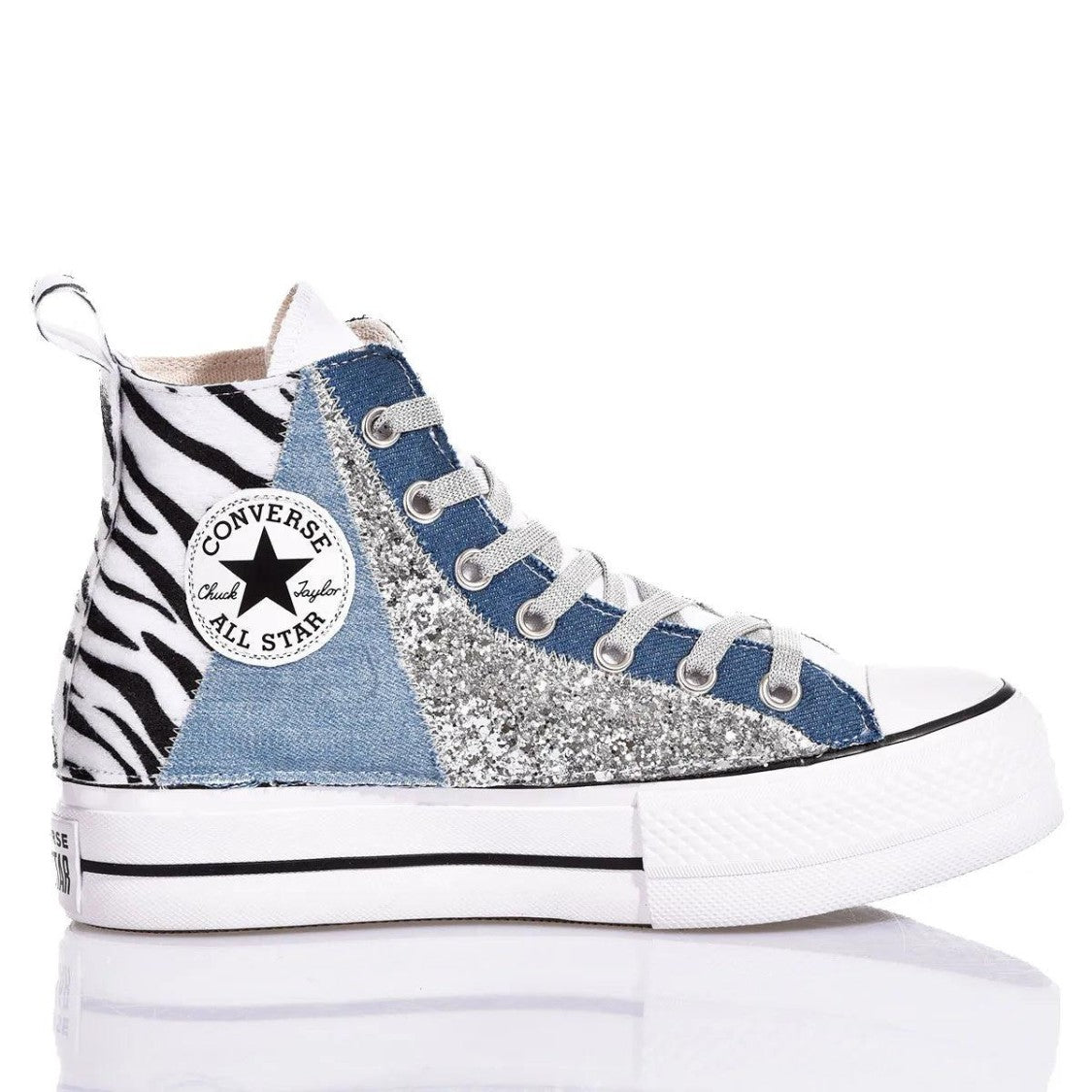 Converse Platform Zebra Lace High-Top Sneakers