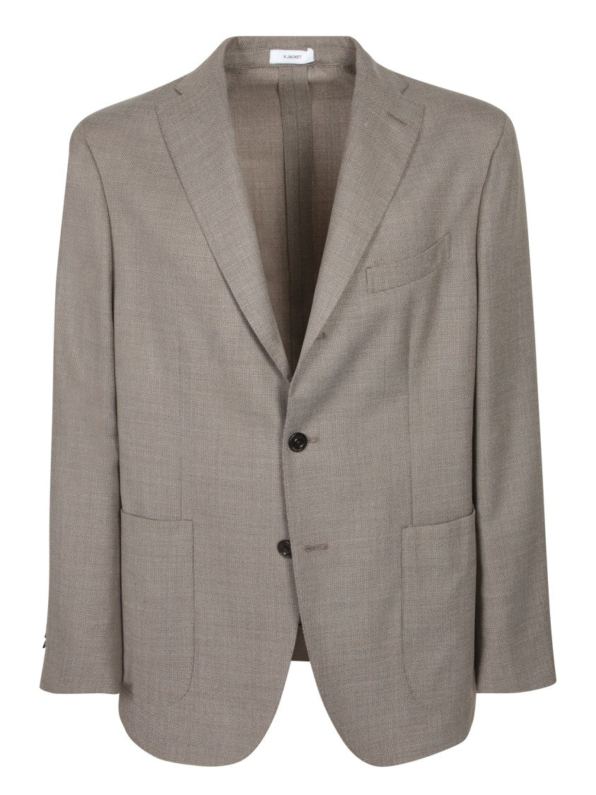 Boglioli Tailored Beige Blazer With Notched Lapels And Subtle Texture