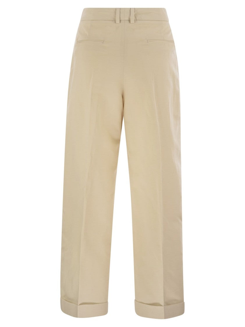 Pt Torino Anna - Cotton And Linen Trousers