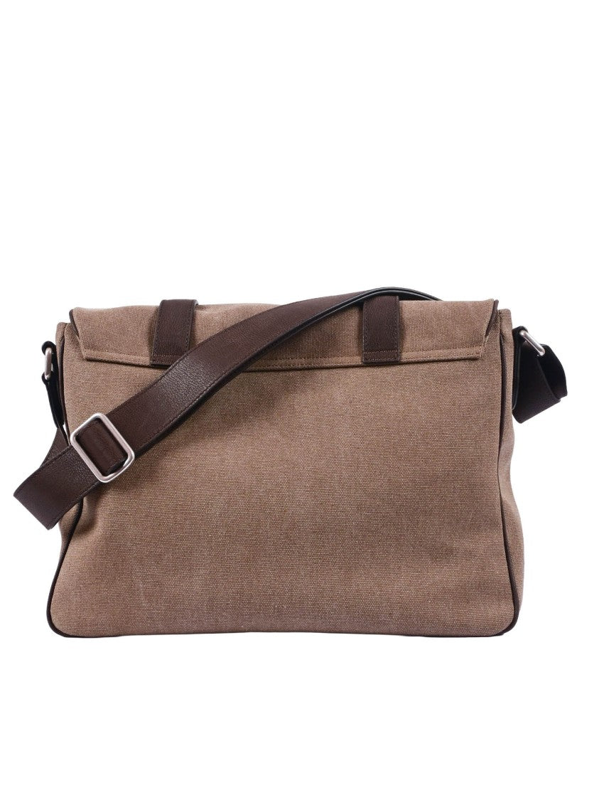 Claudio Orciani Textured Fabric Structured Crossbody Bag