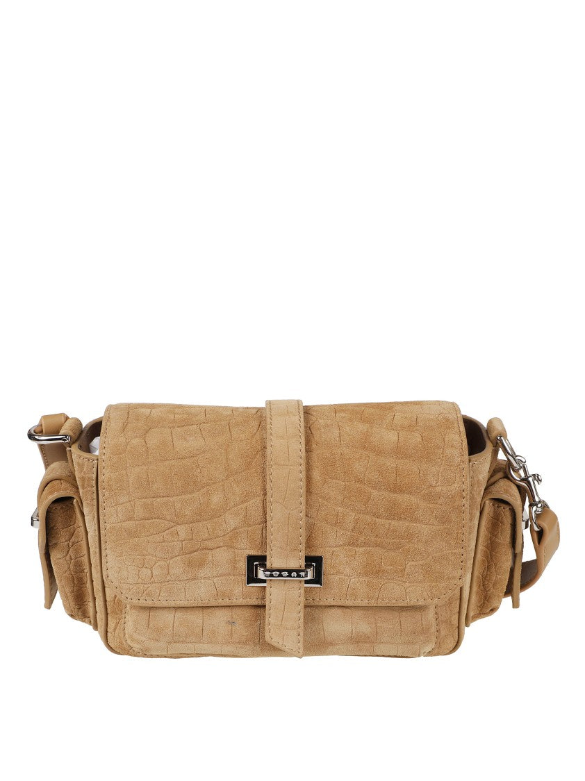 Hogan Textured Camel Crocodile Pattern Bag