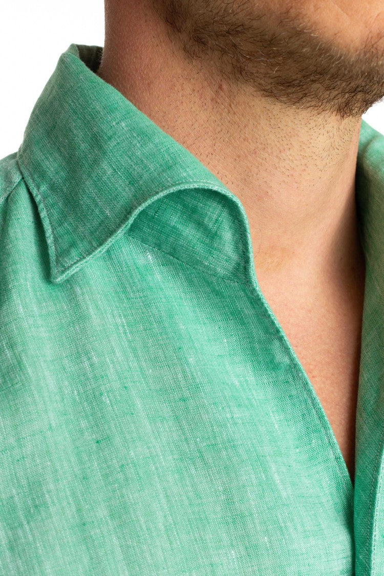 Finamore Linen Shirt With Paramontura Collar