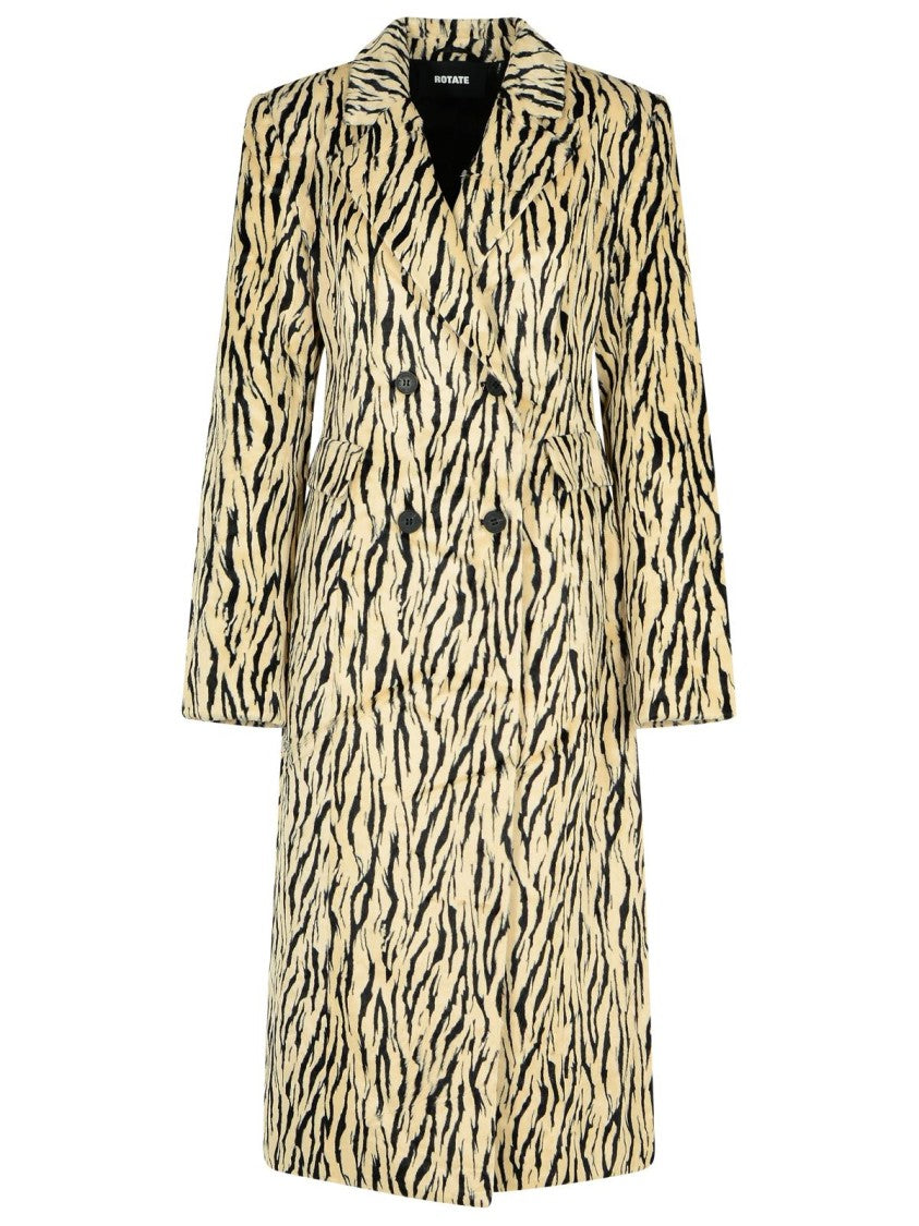 Rotate Printed Faux Fur Coat