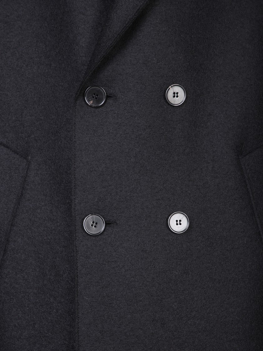 Harris Wharf London Double-Breasted Trench Coat With Tailored Fit And Detailing