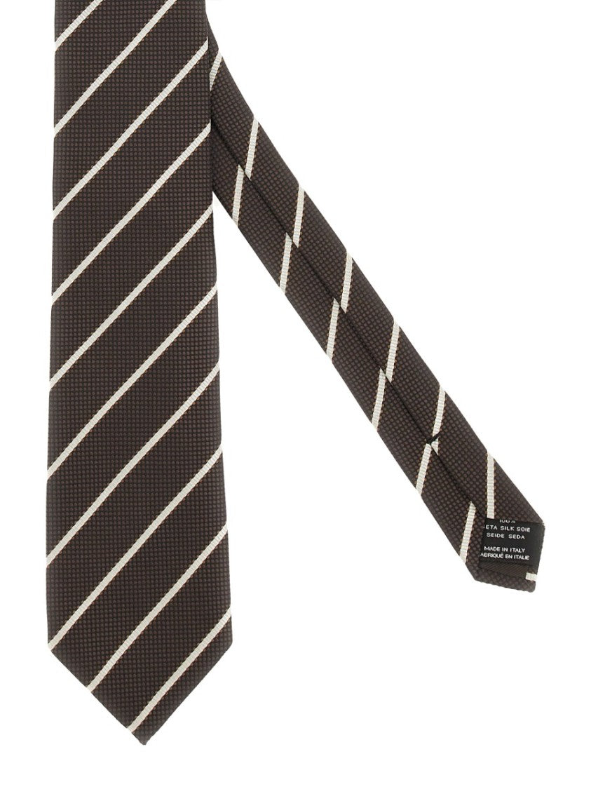 Tom Ford Diagonal Striped Silk Tie With Refined Texture
