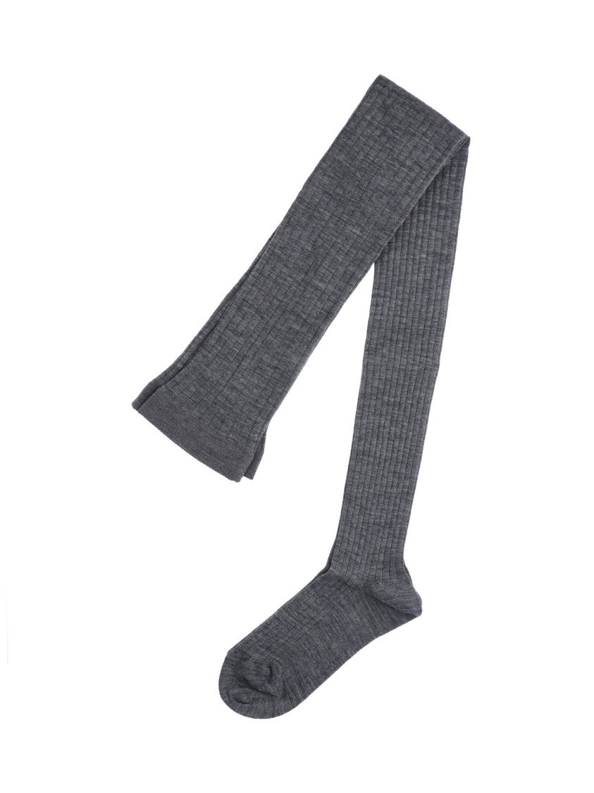 Jil Sander Grey Ribbed Wool-Blend Elasticized Socks